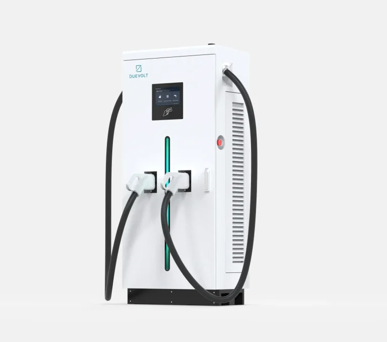 an image of a 60kw ev charging station with two guns